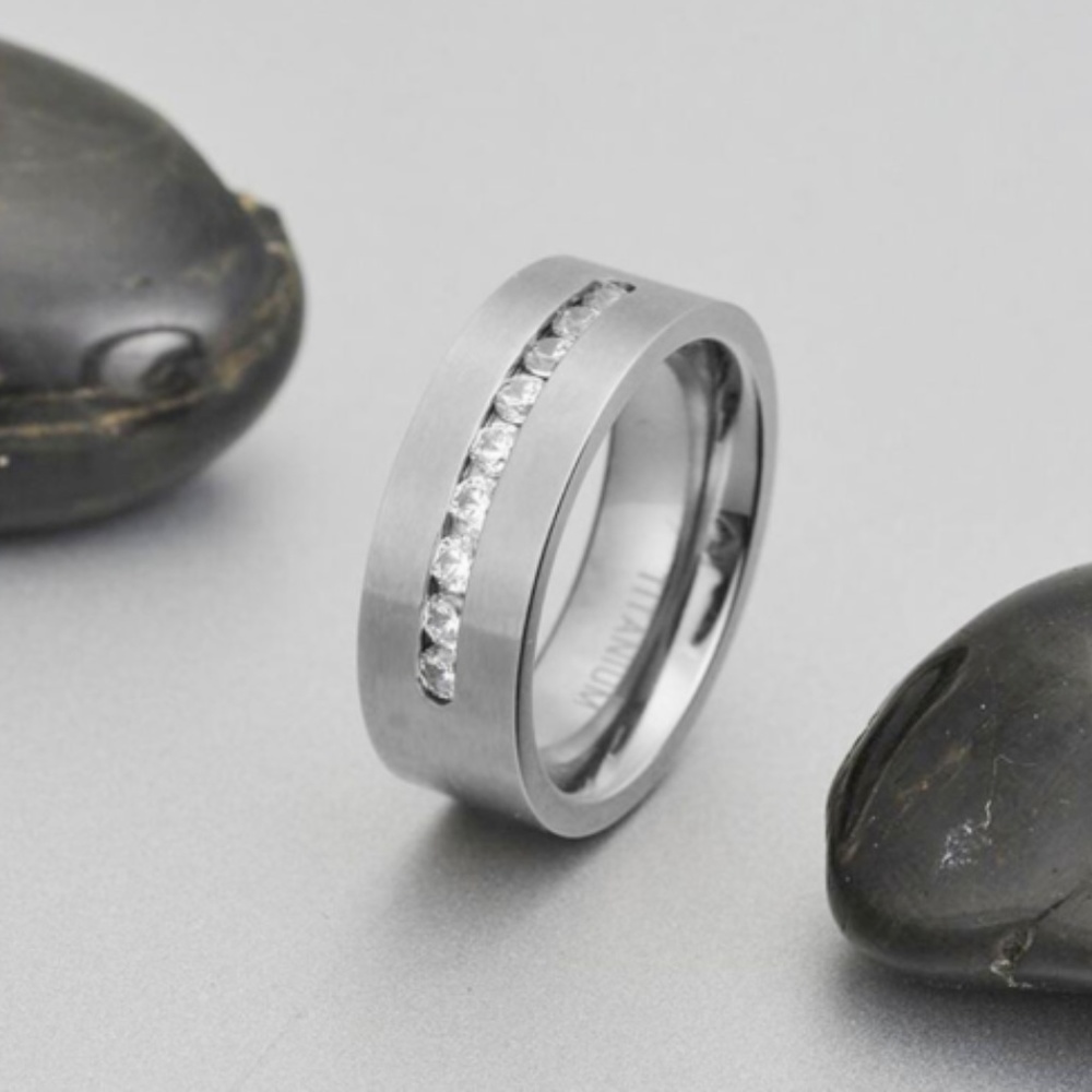 8MM Fashion 316L Stainless Steel Titanium Ring - Picture 2 of 5